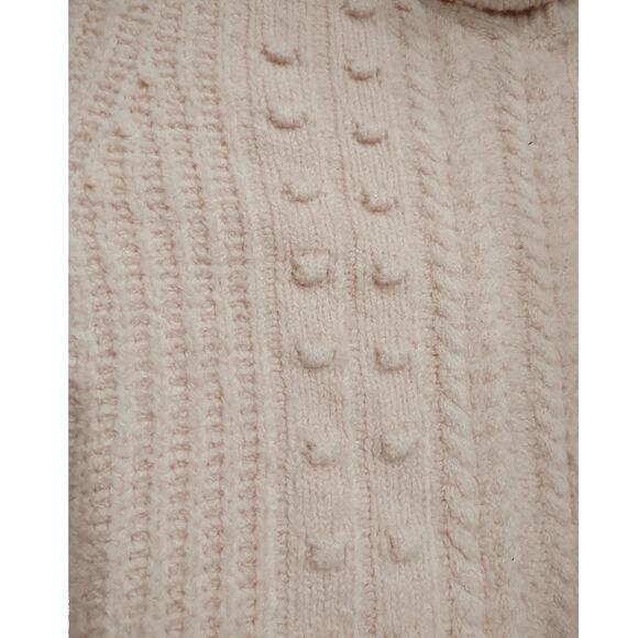 RACHEL PANCELL Pink Knubby Sweater Size S Long Sleeves Turtleneck Soft Feminine - Picture 4 of 6